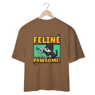 Nome do produto CAMISETA OVERSIZED, CAT FELINE PAWSOME