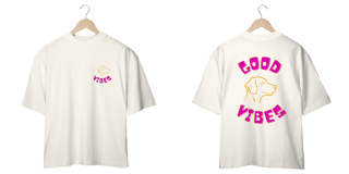 Nome do produto CAMISETA OVERSIZED FRENTE E COSTAS DOG, GOOD VIBES