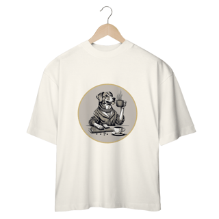 Nome do produto CAMISETA OVERSIZED DOG, GOLDEN COFFEE OVAL PB