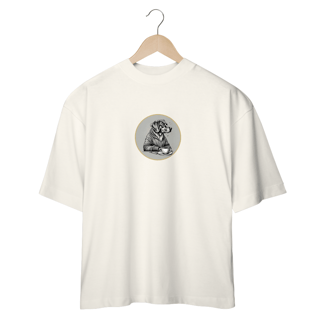 Nome do produto CAMISETA OVERSIZED DOG, GOLDEN COFFEE OVAL PB