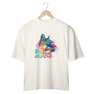 Nome do produto CAMISETA OVERSIZED, COLORFUL CAT