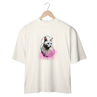 Nome do produto CAMISETA OVERSIZED, CAT NIGHT 