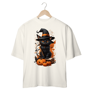 Nome do produto CAMISETA OVERSIZED, BLACK CAT HALLOWEEN