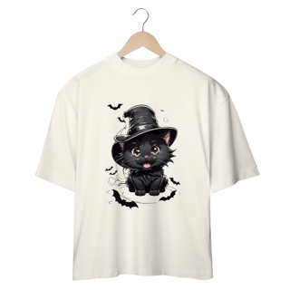 Nome do produto CAMISETA OVERSIZED, BLACK CAT HALLOWEEN