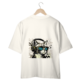 Nome do produto CAMISETA OVERSIZED COSTAS, CAT MUSIC