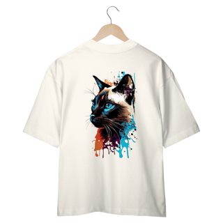 Nome do produto CAMISETA OVERSIZED COSTAS, CAT POP ART