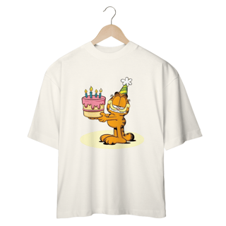 Nome do produto CAMISETA OVERSIZED, GARFIELD FELIZ ANIVERSARIO 