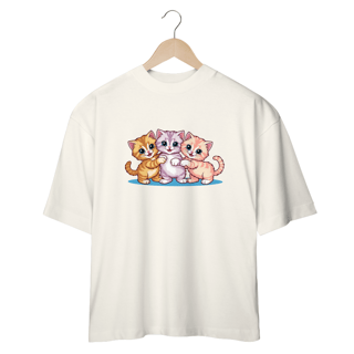 Nome do produto CAMISETA OVERSIZED, CAT FRIENDS