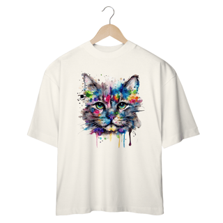 Nome do produto CAMISETA OVERSIZED, CAT POP ART