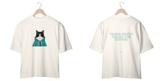 Nome do produto CAMISETA OVERSIZED FRENTE E VERSO, CAT FRASES