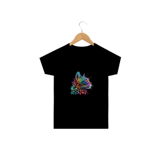 Nome do produto CAMISETA  CLASSIC INFANTIL, COLORFUL CAT-2  A 14 ANOS