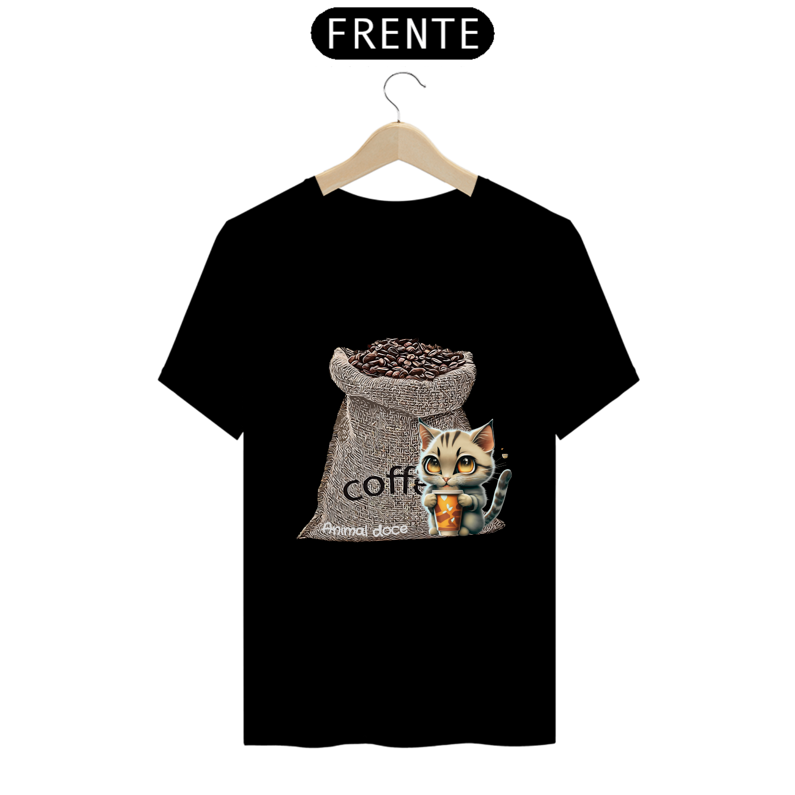 CAMISETA T-SHIRT PRIME, CAT COFFEE