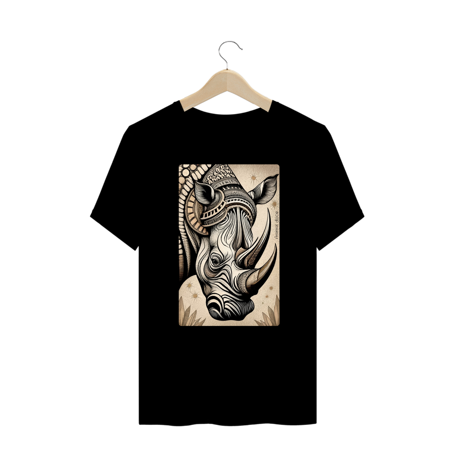 CAMISETA T-SHIRT PLUS SIZE, RHINO MAORI