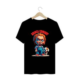 Nome do produto CAMISETA T-SHIRT PLUS SIZE DOG, CHUCKY BRINCA COMIGO