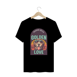 CAMISETA T-SHIRT PLUS SIZE, DOG GOLDEN LOVE