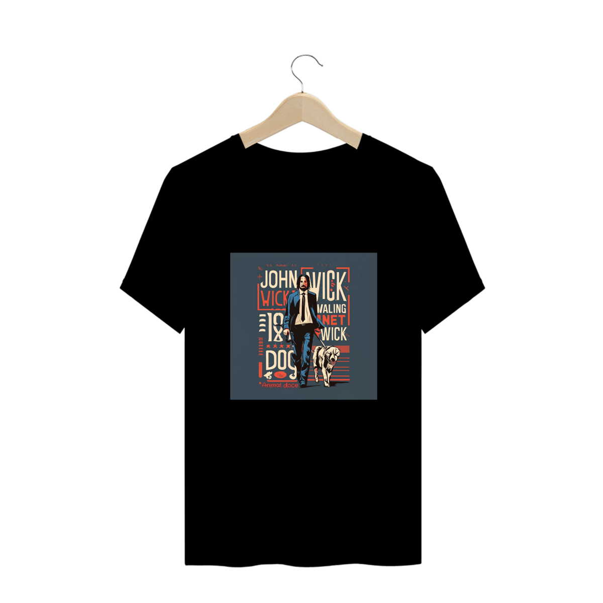 Nome do produto: CAMISETA T-SHIRT PLUS SIZE, LINHA FILME JOHN WICK DOG
