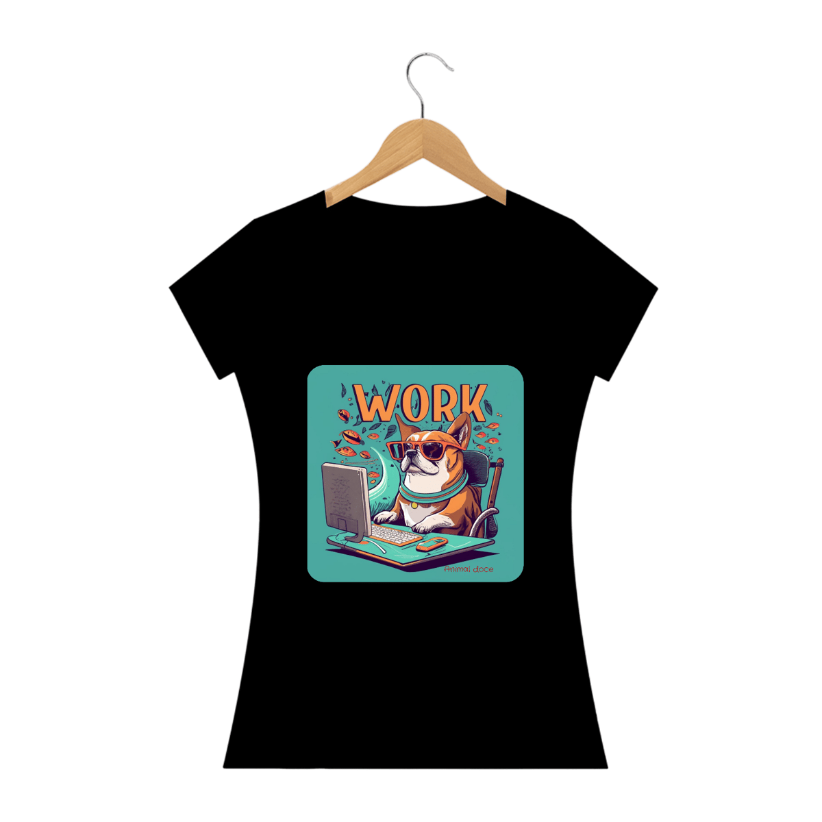 Nome do produto: CAMISETA BABY LONG PRIME, DOG GEEK WORK