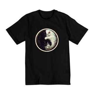 CAMISETA QUALITY INFANTIL, CAT YIN YANG-10 A 14 ANOS