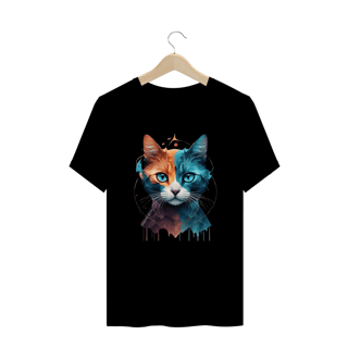 CAMISETA T-SHIRT PLUS SIZE, COLORFUL CAT