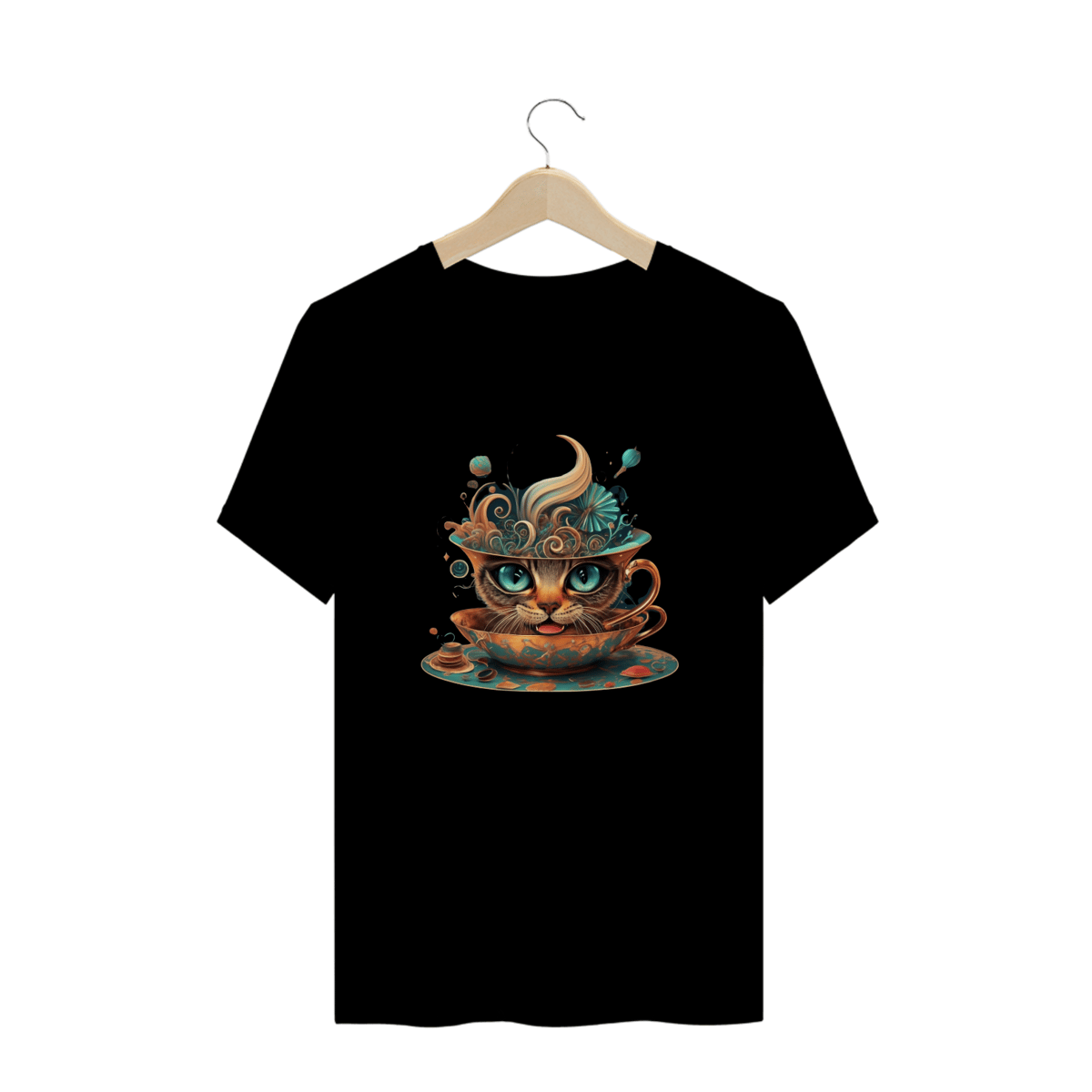 Nome do produto: CAMISETA T-SHIRT PLUS SIZE, CAT IN THE CUP
