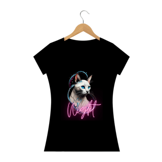 CAMISETA BABY LONG QUALITY, CAT NIGHT