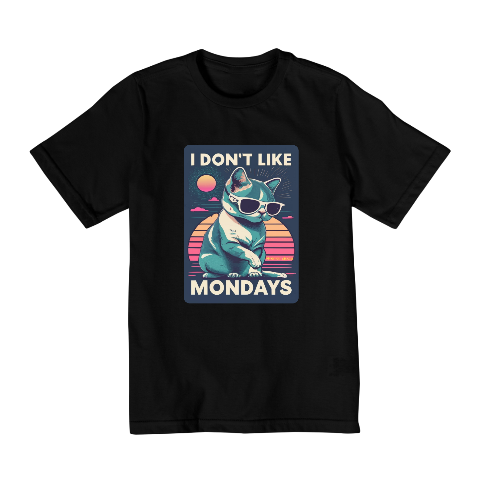 CAMISETA QUALITY INFANTIL CAT, I DON'T LIKE MONDAYS-2 A 8 ANOS 