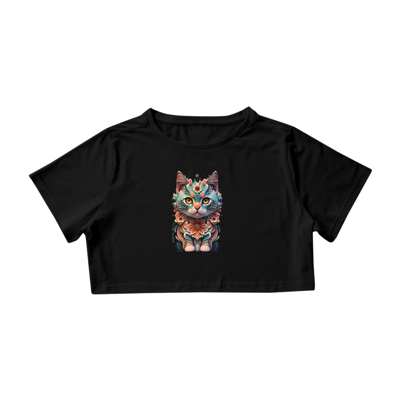 CAMISETA CROPPED, PRINCESS CAT 