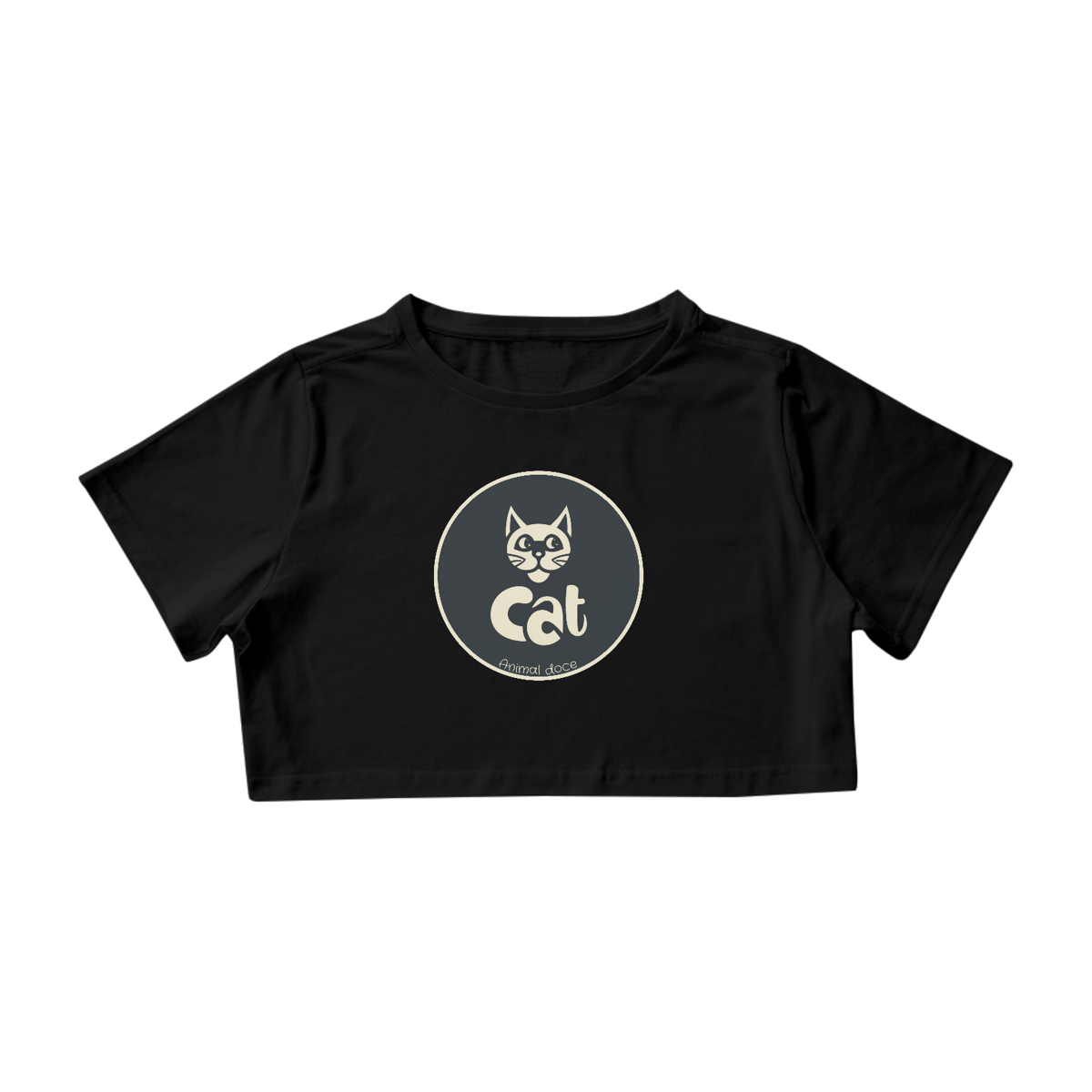 Nome do produto: CAMISA CROPPED, CAT LETRAS
