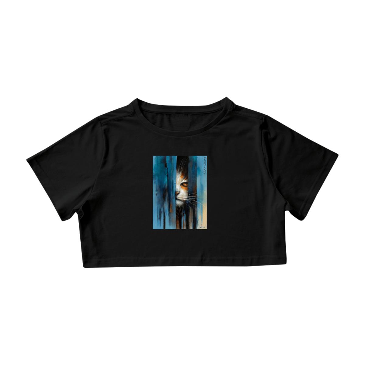 Nome do produto: CAMISA CROPPED, CAT MYSTERIOUS 