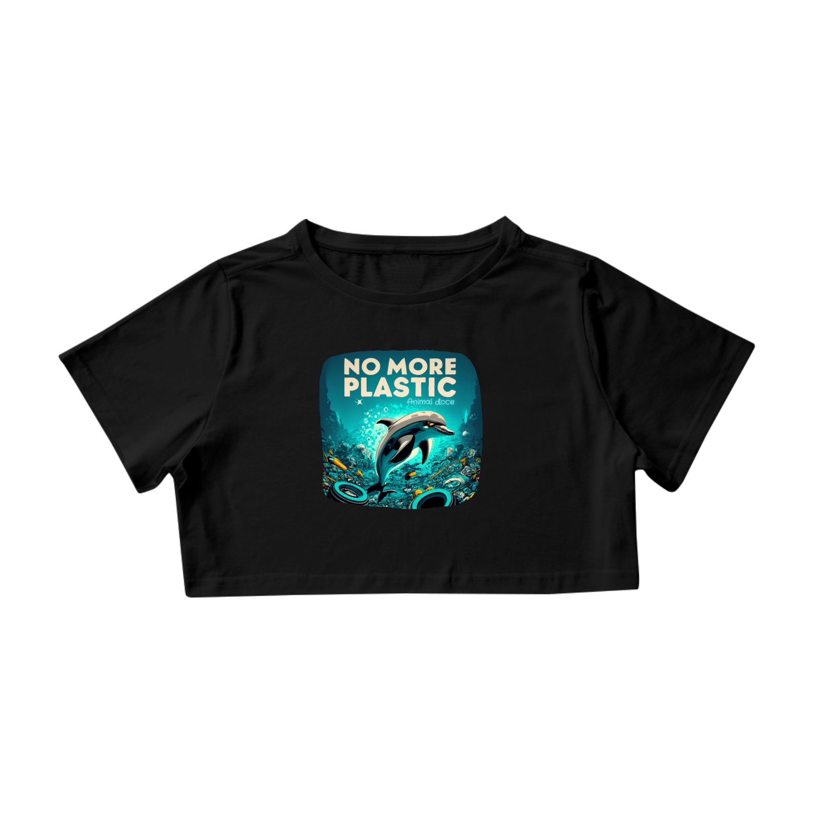 CAMISA CROPPED, DOLPHIN NO MARE PLASTIC