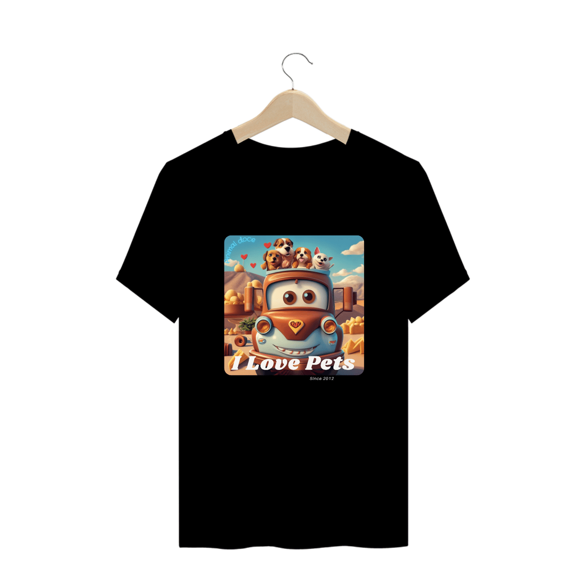 Nome do produto: CAMISETA T-SHIRT PLUS SIZE, I LOVE PETS 