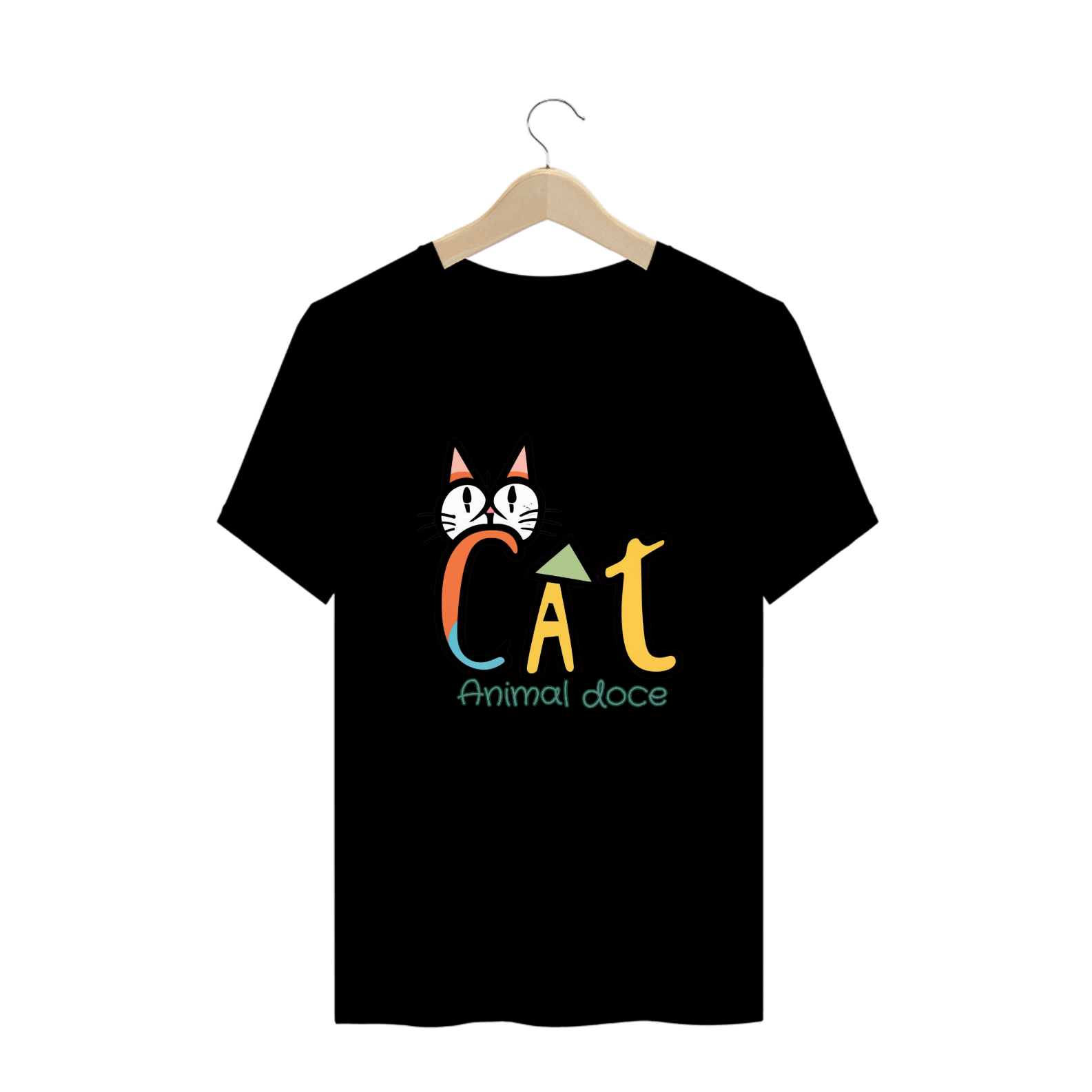 CAMISETA T-SHIRT PLUS SIZE, CAT LETRAS