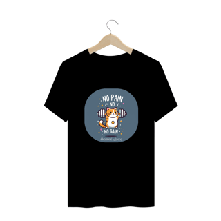 Nome do produto CAMISETA T-SHIRT PLUS SIZE CAT, NO PAIN NO GAIN