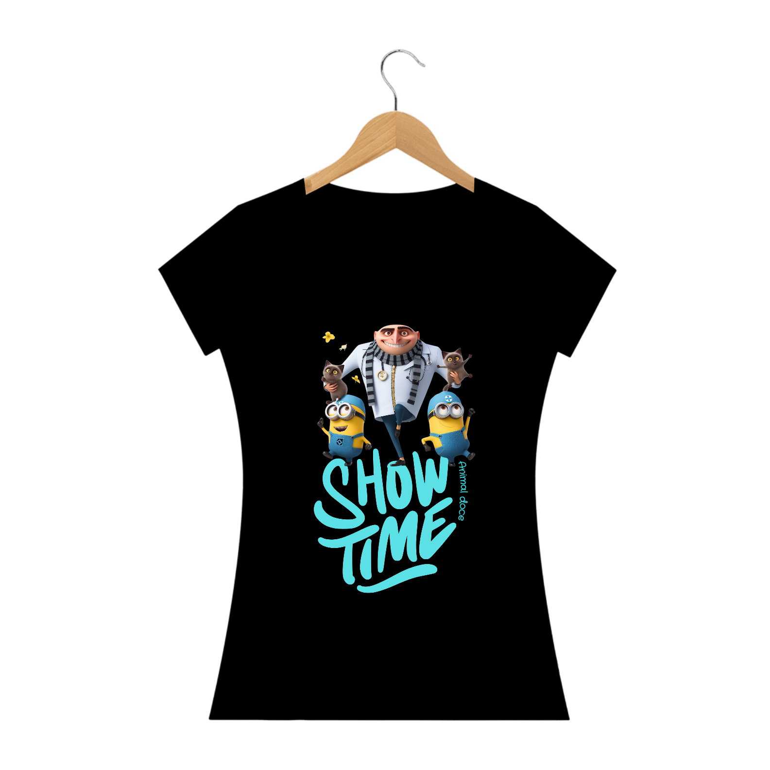 CAMISETA BABY LONG QUALITY CAT, MEU MALVADO FAVORITO SHOW TIME 