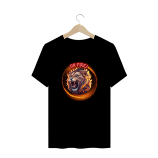 Nome do produto CAMISETA T-SHIRT PLUS SIZE, LION ON FIRE