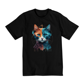 CAMISETA QUALITY INFANTIL,COLORFUL CAT-2 A 8 ANOS