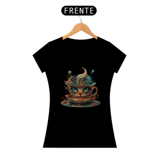 Nome do produto CAMISETA BABY LONG ALGODÃO PIMA, CAT IN THE CUP