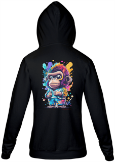 Nome do produto MOLETOM COM ZIPER UNISSEX, BOLSO CANGURU-P M G GG-KING MONKEY, INTERIOR FLANELADO, PUNHO E BARRA EM RETILÍNEA