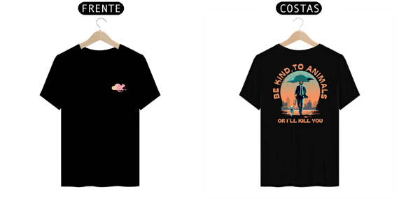 CAMISETA T-SHIRT PRIME F/V DOG, LINHA FILME JOHN WICK BE KIND TO ANIMALS