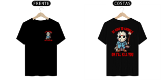 Nome do produto CAMISETA T-SHIRT PRIME FRENTE E COSTAS DOG, LINHA FILME JASON BE KIND TO ANIMALS, SEXTA FEIRA 13