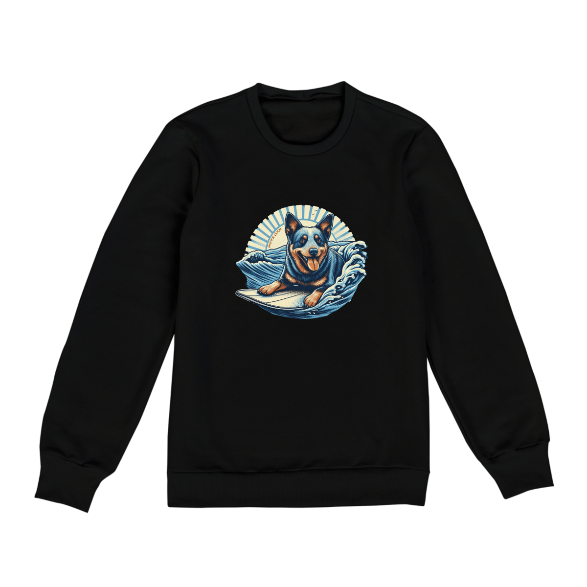 Nome do produto: MOLETOM BLUSÃO UNISSEX FECHADO-P M G GG-DOG BLUE HEELER, POSSUI INTERIOR FLANELADO, PUNHO E BARRA EM RETILINEA  