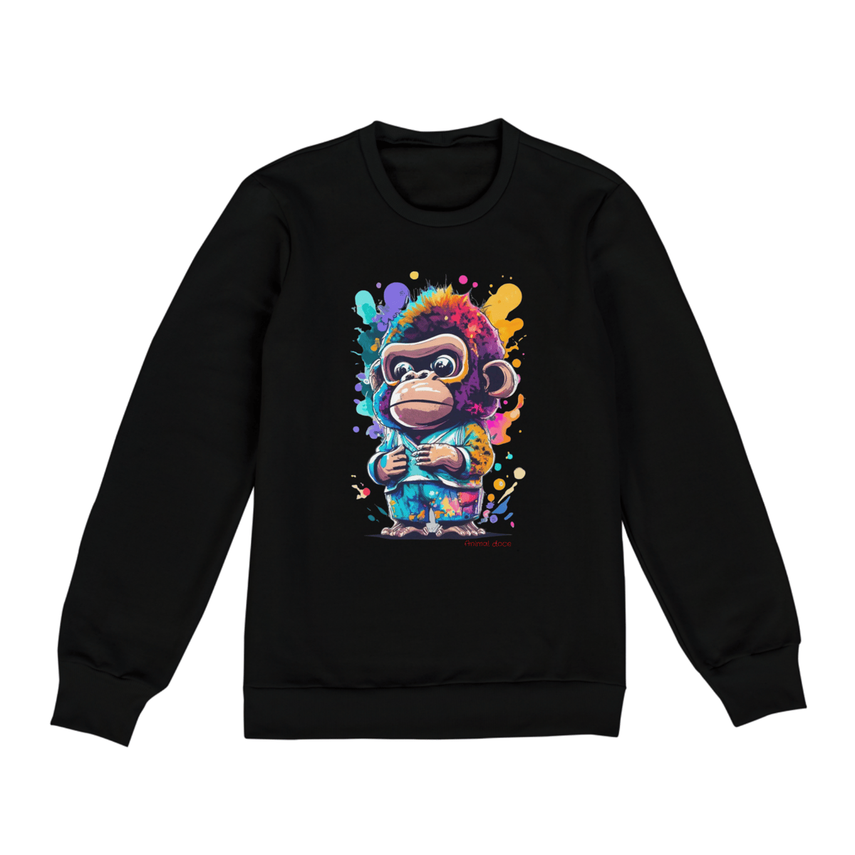 Nome do produto: MOLETOM BLUSÃO UNISSEX FECHADO-P M G GG-KING MONKEY, POSSUI INTERIOR FLANELADO, PUNHO E BARRA EM RETILINEA  