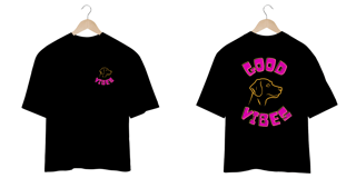 Nome do produto CAMISETA OVERSIZED FRENTE E COSTAS DOG, GOOD VIBES