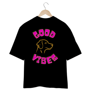 Nome do produto CAMISETA OVERSIZED, DOG COSTAS GOOD VIBES