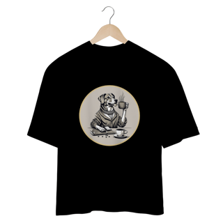 Nome do produto CAMISETA OVERSIZED DOG, GOLDEN COFFEE OVAL PB