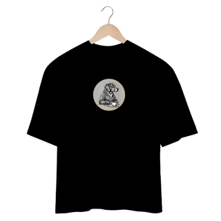 Nome do produto CAMISETA OVERSIZED DOG, GOLDEN COFFEE OVAL PB