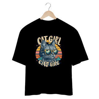 CAMISETA OVERSIZED, CAT GIRL