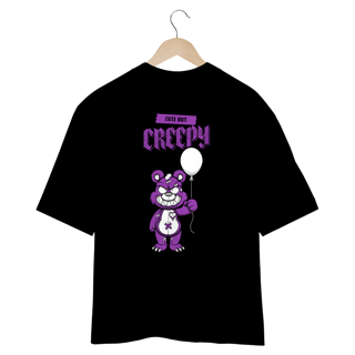 Nome do produto CAMISETA OVERSIZED COSTAS, URSINHO PYSCHO CUTE BUT CREEPY