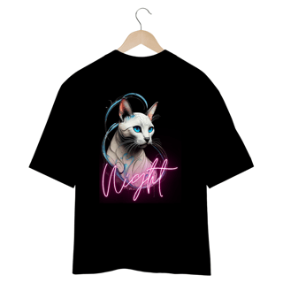 Nome do produto CAMISETA OVERSIZED COSTAS, CAT NIGHT