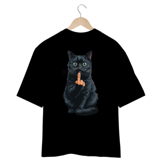 Nome do produto CAMISETA OVERSIZED COSTAS, BLACK CAT FINGER